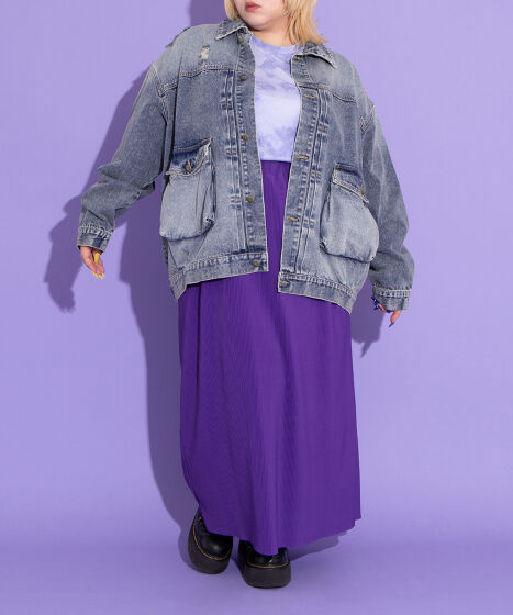 セルフカットプリーツロングスカート[商品：PN25SS-031] - PUNYUS