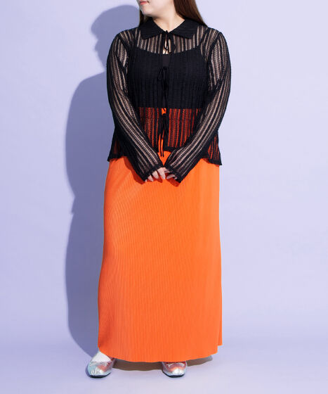 セルフカットプリーツロングスカート[商品：PN25SS-031] - PUNYUS