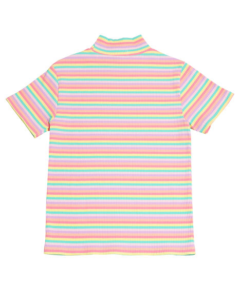 マルチボーダーハイネックリブTシャツ[商品：PN25SS-032