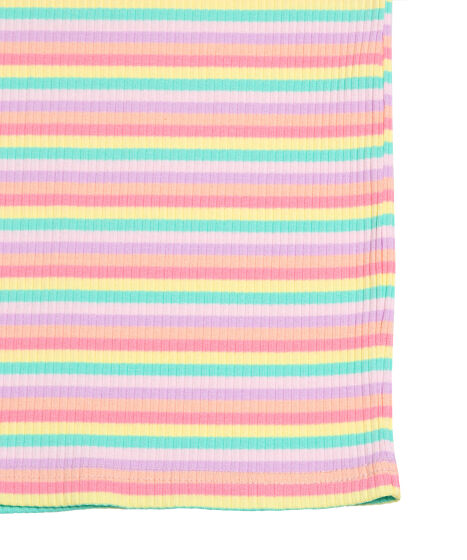 マルチボーダーハイネックリブTシャツ[商品：PN25SS-032] - PUNYUS