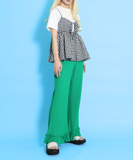 リブフレアフリルパンツ[商品：PN25SS-034] - PUNYUS Online