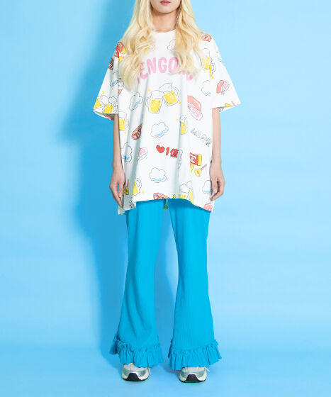 リブフレアフリルパンツ[商品：PN25SS-034] - PUNYUS Online Store