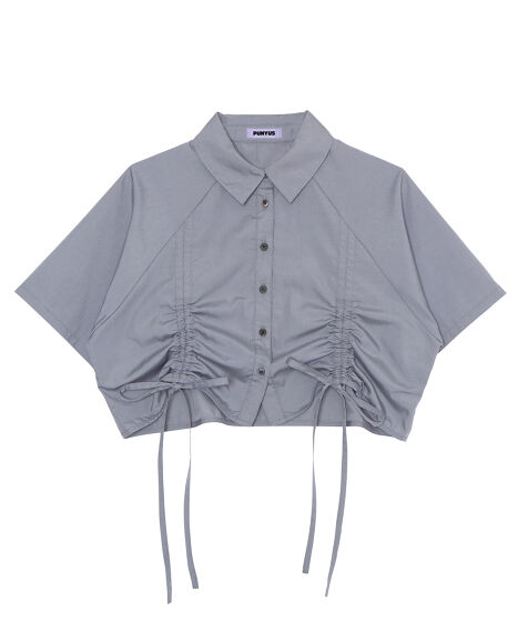 クロップド丈ドロストシャツ[商品：PN25SS-038] - PUNYUS Online Store