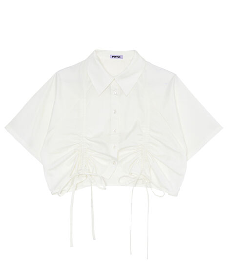 クロップド丈ドロストシャツ[商品：PN25SS-038] - PUNYUS Online Store