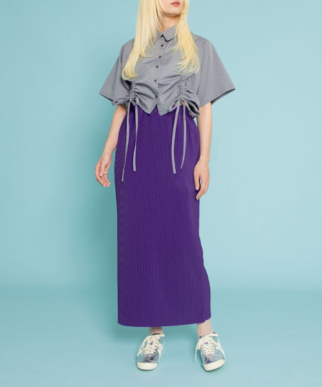 トップス NICENESS RIPP クロップド丈ドロストストライプシャツ[商品：PN25SS-057