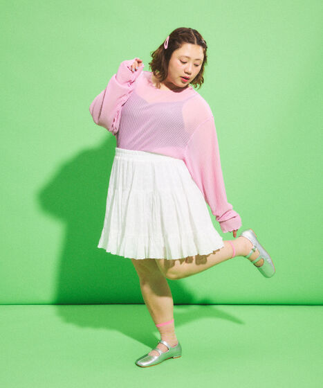 コットンレースティアードミニスカート[商品：PN25SS-039] - PUNYUS