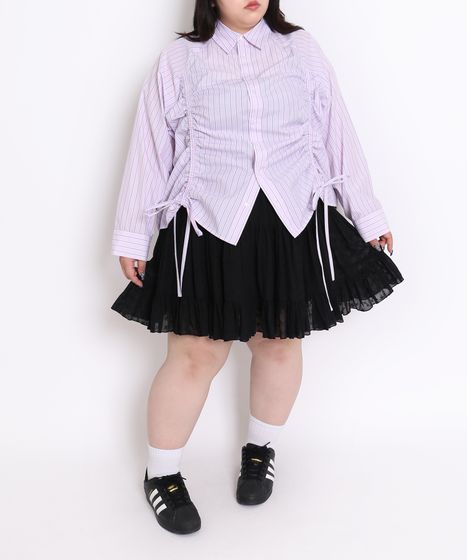 コットンレースティアードミニスカート[商品：PN25SS-039] - PUNYUS