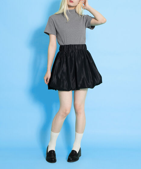 【美品】POPPY チュールバルーンミニスカート Tulle balloon mini skirt (black) – POPPY