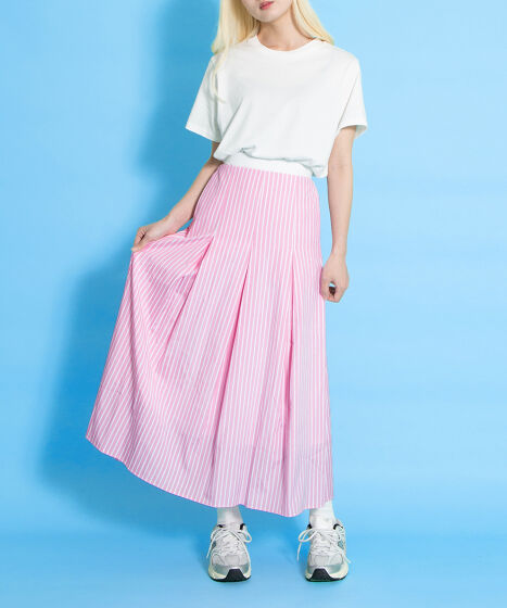 ダブルウエストストライプスカート[商品：PN25SS-041] - PUNYUS