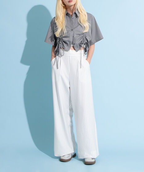 ダブルウエストストライプパンツ[商品：PN25SS-043] - PUNYUS Online