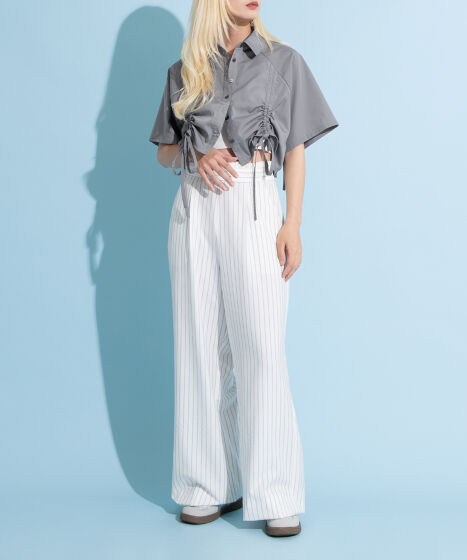 ダブルウエストストライプパンツ[商品：PN25SS-043] - PUNYUS Online