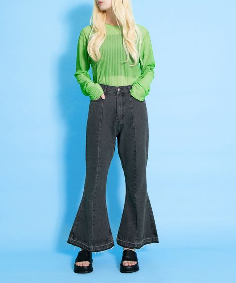 カットオフデニムフレアパンツ[商品：PN25SS-045] - PUNYUS Online