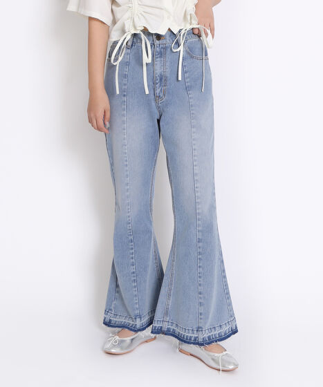 カットオフデニムフレアパンツ[商品：PN25SS-045] - PUNYUS Online