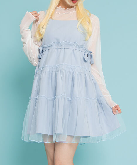 チュールレイヤードキャミワンピース[商品：PN25SS-046] - PUNYUS