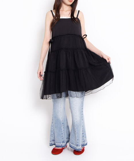 チュールレイヤードキャミワンピース[商品：PN25SS-046
