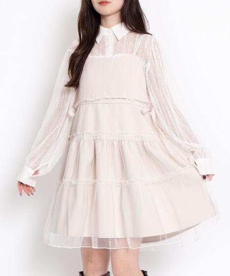 チュールレイヤードキャミワンピース[商品：PN25SS-046] - PUNYUS