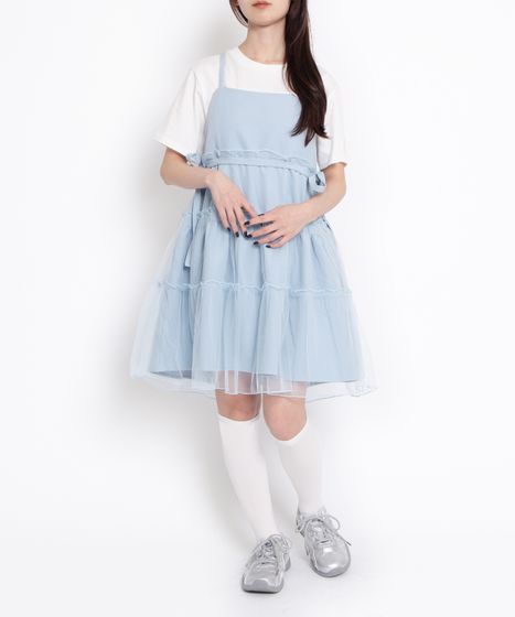チュールレイヤードキャミワンピース[商品：PN25SS-046] - PUNYUS