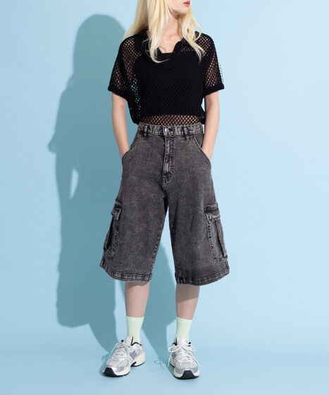 【スッキリ見せてくれる】CHANEL デニムハーフパンツ スッキリ見せてくれる】CHANEL デニムハーフパンツ