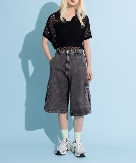 デニムカーゴハーフパンツ[商品：PN25SS-048] - PUNYUS Online