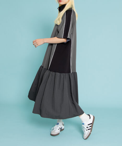 配色切り替えジャージワンピース[商品：PN25SS-049] - PUNYUS Online