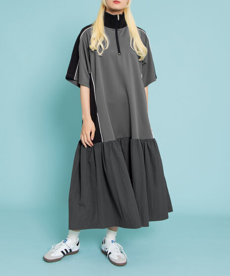 配色切り替えジャージワンピース[商品：PN25SS-049] - PUNYUS Online
