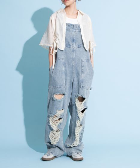 クロップド丈ドロストストライプシャツ[商品：PN25SS-057] - PUNYUS