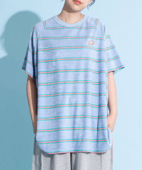 tシャツ ボーダーパイルビッグＴシャツ レディース メンズ ボーダーパイルビッグTシャツ[商品：PN25SS-063] - PUNYUS