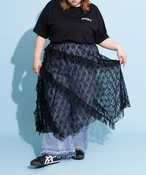 レースレイヤードスカート[商品：PN25SS-064] - PUNYUS Online