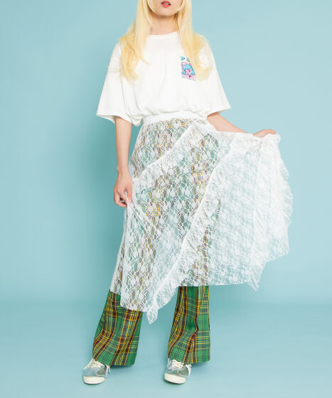 レースレイヤードスカート[商品：PN25SS-064] - PUNYUS Online Store