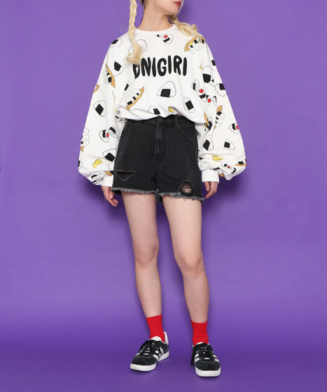 ダメージデニムショートパンツ[商品：PN25T-001] - PUNYUS