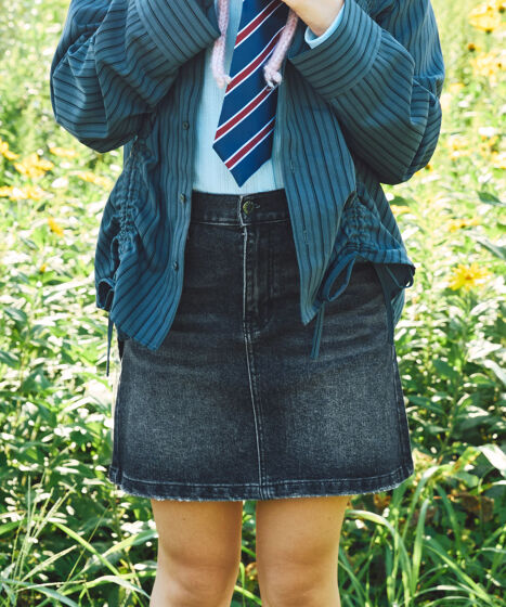 台形デニムミニスカート[商品：PN25T-002] - PUNYUS Online Store