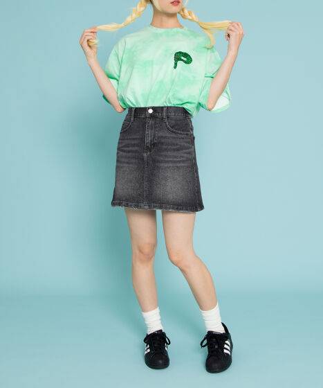 台形デニムミニスカート[商品：PN25T-002] - PUNYUS Online Store