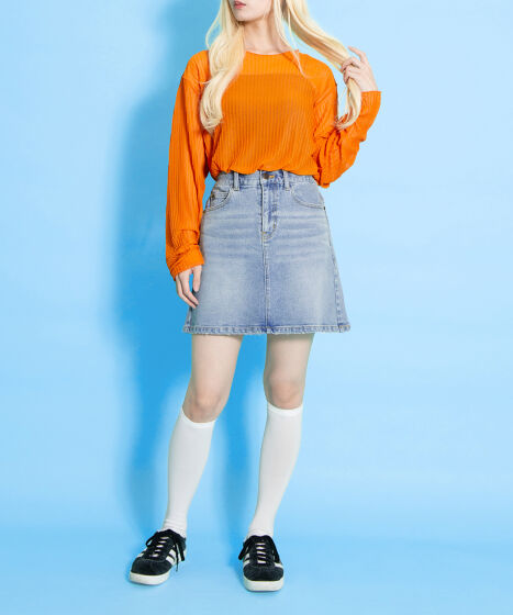 ❤︎ デニム　ミニ　スカート　台形　タイト　ブルー　青 スカート デニム 台形タイトミニスカート : ZOZOTOWN Yahoo!店