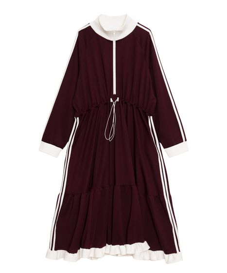 1piu1uguale3 2022秋冬最新作ワンピ フリルジャージワンピース[商品：PN26AW-017] - PUNYUS Online Store