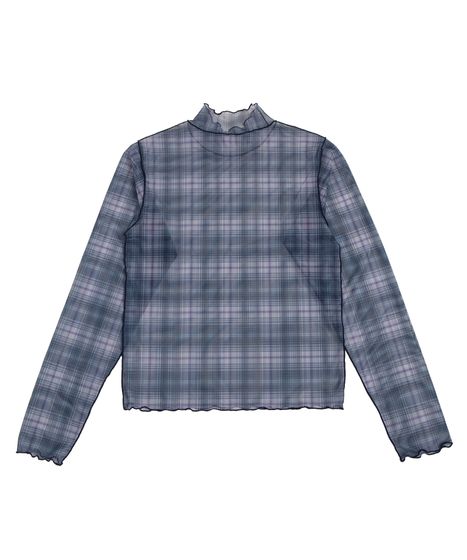 チェック柄ハイネックシアートップス[商品：PN26AW-018] - PUNYUS