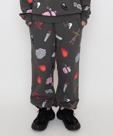 天国と地獄総柄スウェットパンツ[商品：PN26AW-107] - PUNYUS Online
