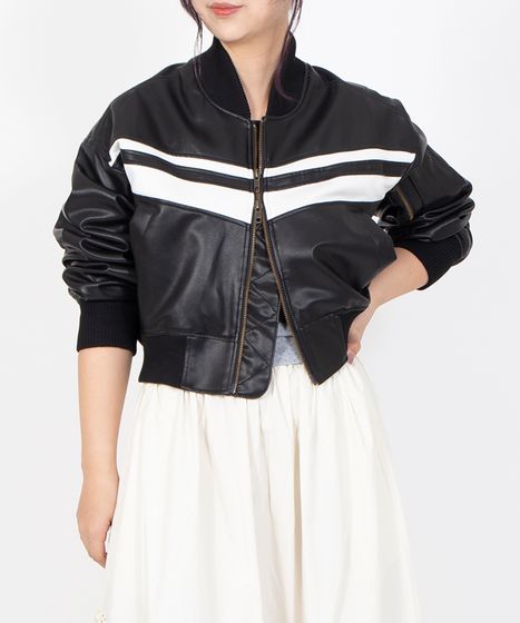合皮ラインブルゾン[商品：PN26SS-006] - PUNYUS Online Store / 公式通販