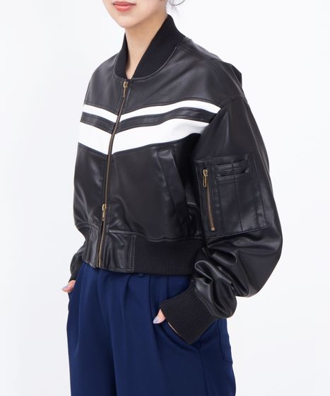 合皮ラインブルゾン[商品：PN26SS-006] - PUNYUS Online Store / 公式通販