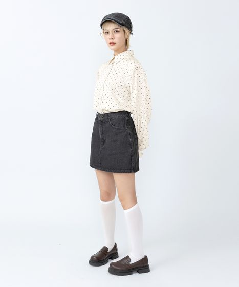 台形デニムミニスカート[商品：PN26SS-007] - PUNYUS Online Store