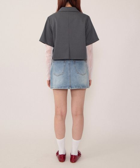 台形デニムミニスカート[商品：PN26SS-007] - PUNYUS Online Store
