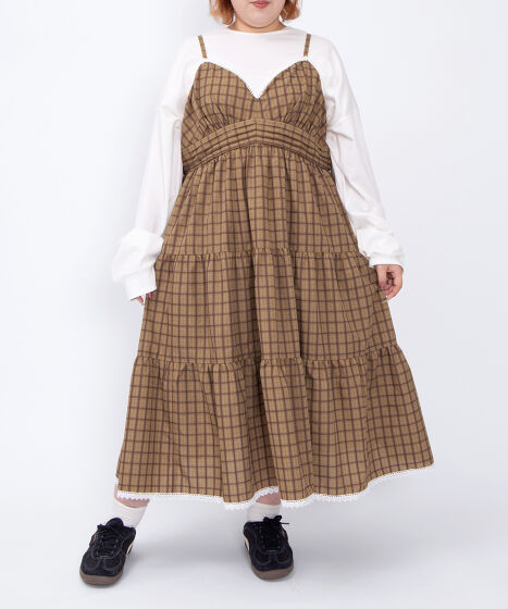 チェック柄キャミワンピース[商品：PN26SS-008] - PUNYUS Online Store