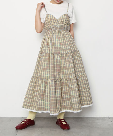 チェック柄キャミワンピース[商品：PN26SS-008] - PUNYUS Online Store