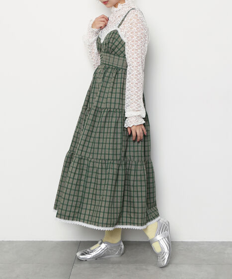 チェック柄キャミワンピース[商品：PN26SS-008] - PUNYUS Online Store