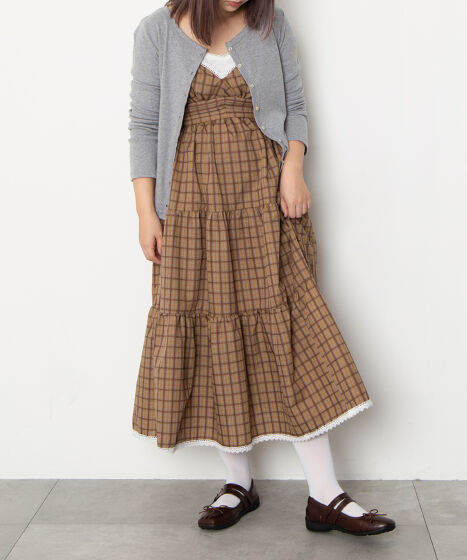 チェック柄キャミワンピース[商品：PN26SS-008] - PUNYUS Online Store