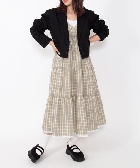 チェック柄キャミワンピース[商品：PN26SS-008] - PUNYUS Online Store