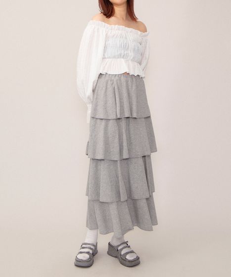 ティアードロングスカート[商品：PN26SS-009] - PUNYUS Online Store