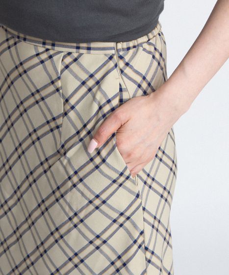 チェック柄ロングスカート[商品：PN26SS-010] - PUNYUS Online Store