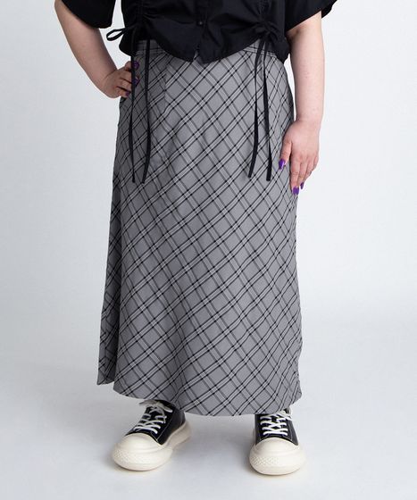 チェック柄ロングスカート[商品：PN26SS-010] - PUNYUS Online Store