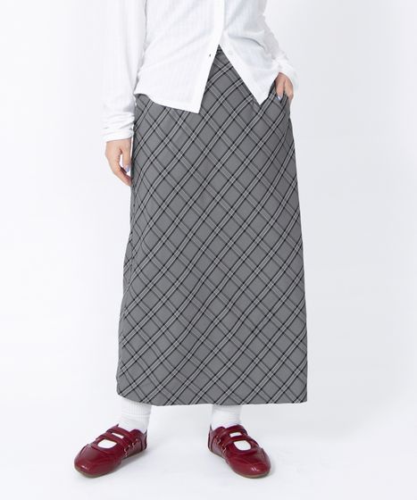 チェック柄ロングスカート[商品：PN26SS-010] - PUNYUS Online Store