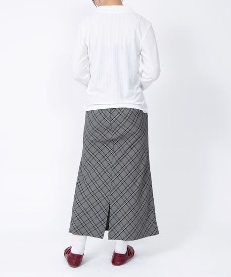 チェック柄ロングスカート[商品：PN26SS-010] - PUNYUS Online Store